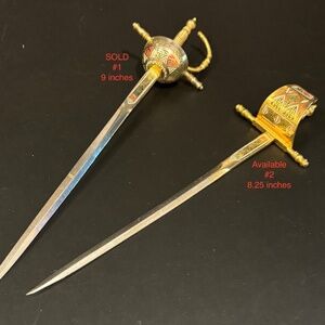 VTG Toledo of Spain Letter Opener w/Ornate Enamel & Engraving #2 avail (#1-SOLD)